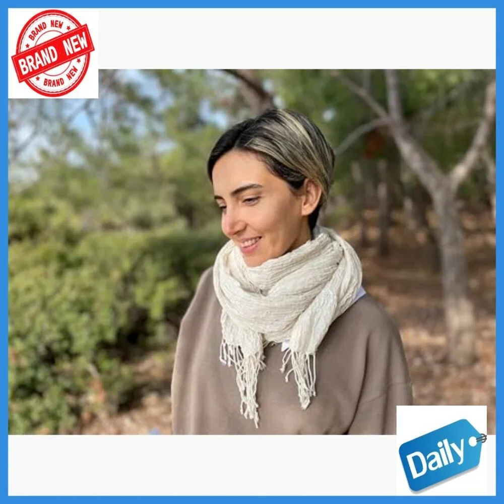 Handwoven Linen Cotton Scarf Shawl Wrap Lightweight Turkish Fashion Accessory
